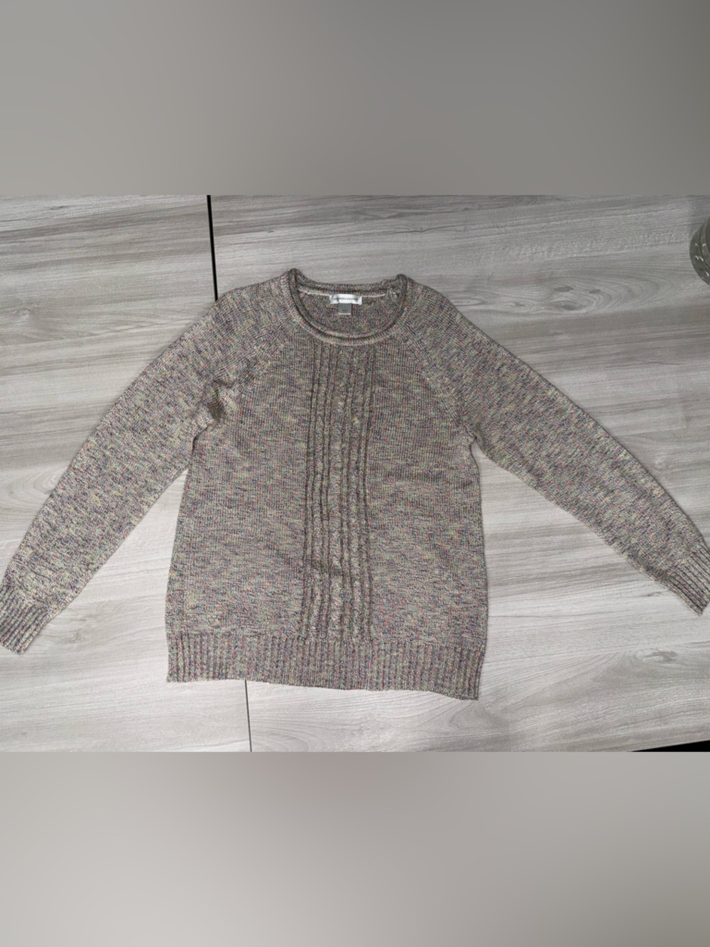 Christopher & Banks Multicolor Speckled Cable Knit Sweater